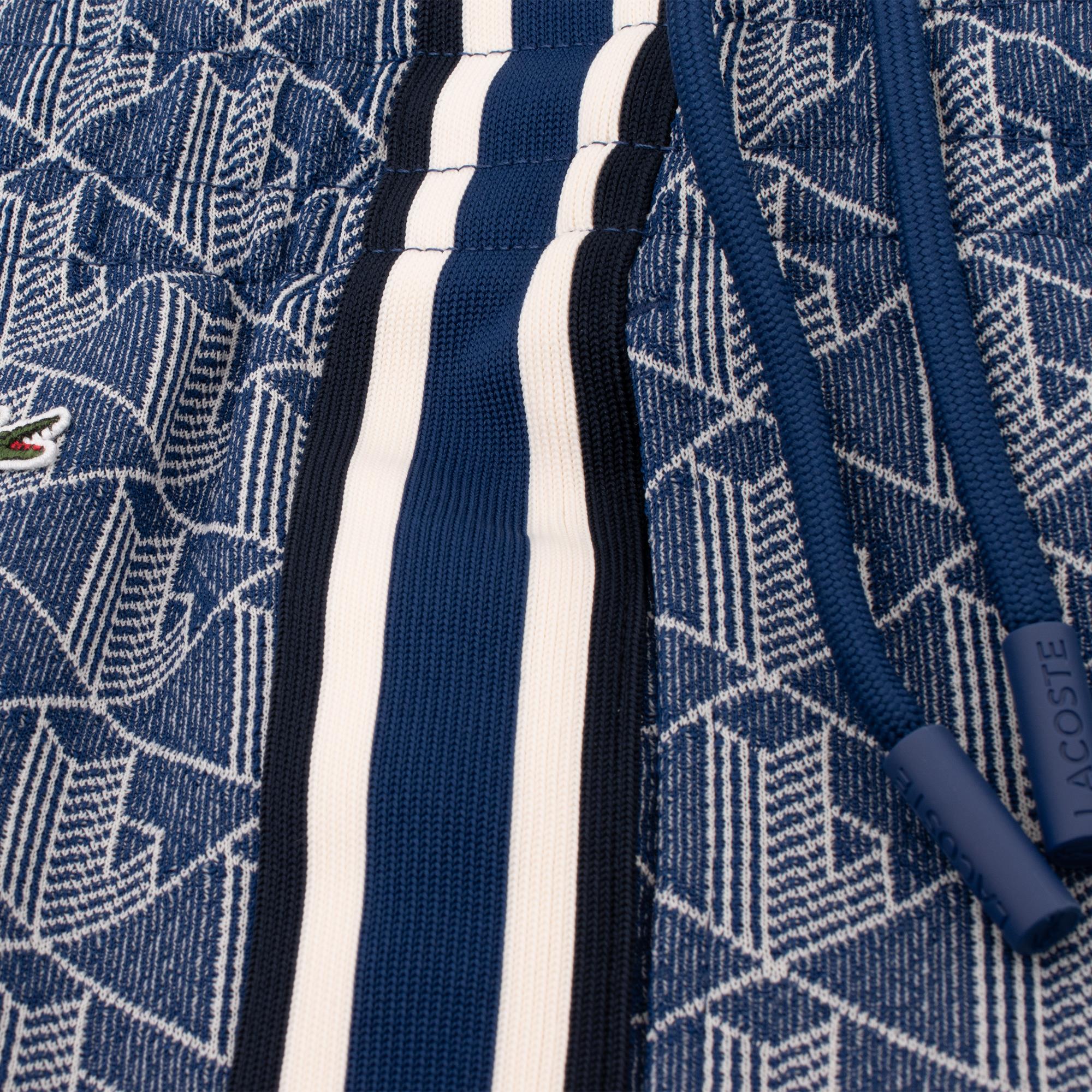 Ladies Lacoste Monogram Trackpants Navy/White